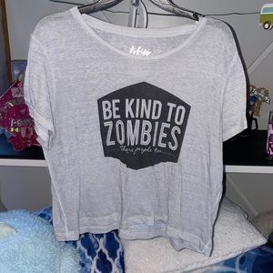 Grey Graphic Crop Top